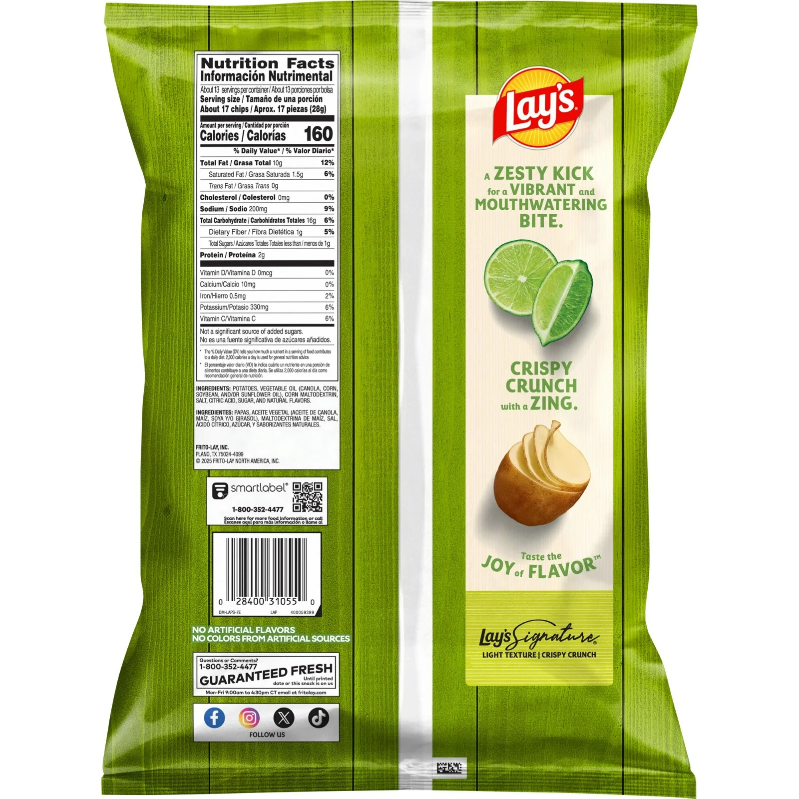 Lay’s Limon Flavored Potato Chips, Party Size, 12.5 Ounce Bag