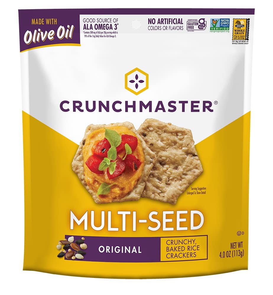 Crunchmaster Original Multi Seed Crackers 4 Oz Gluten Free Healthy Snacks