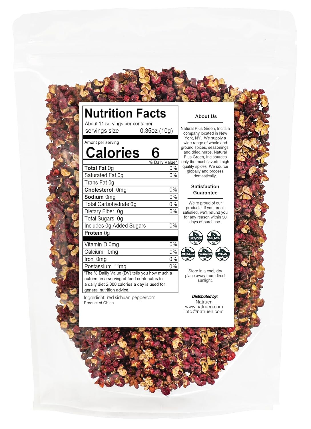 Natruen Szechuan Red Peppercorn Whole 4oz, Red Sichuan Peppercorns