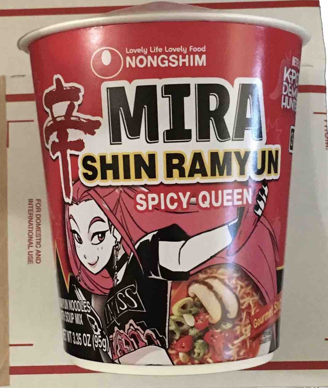 SHIN RAMYUN Noodle Cup Mira Flavor Kpop Demon Hunters Spicy Queen Red Rare