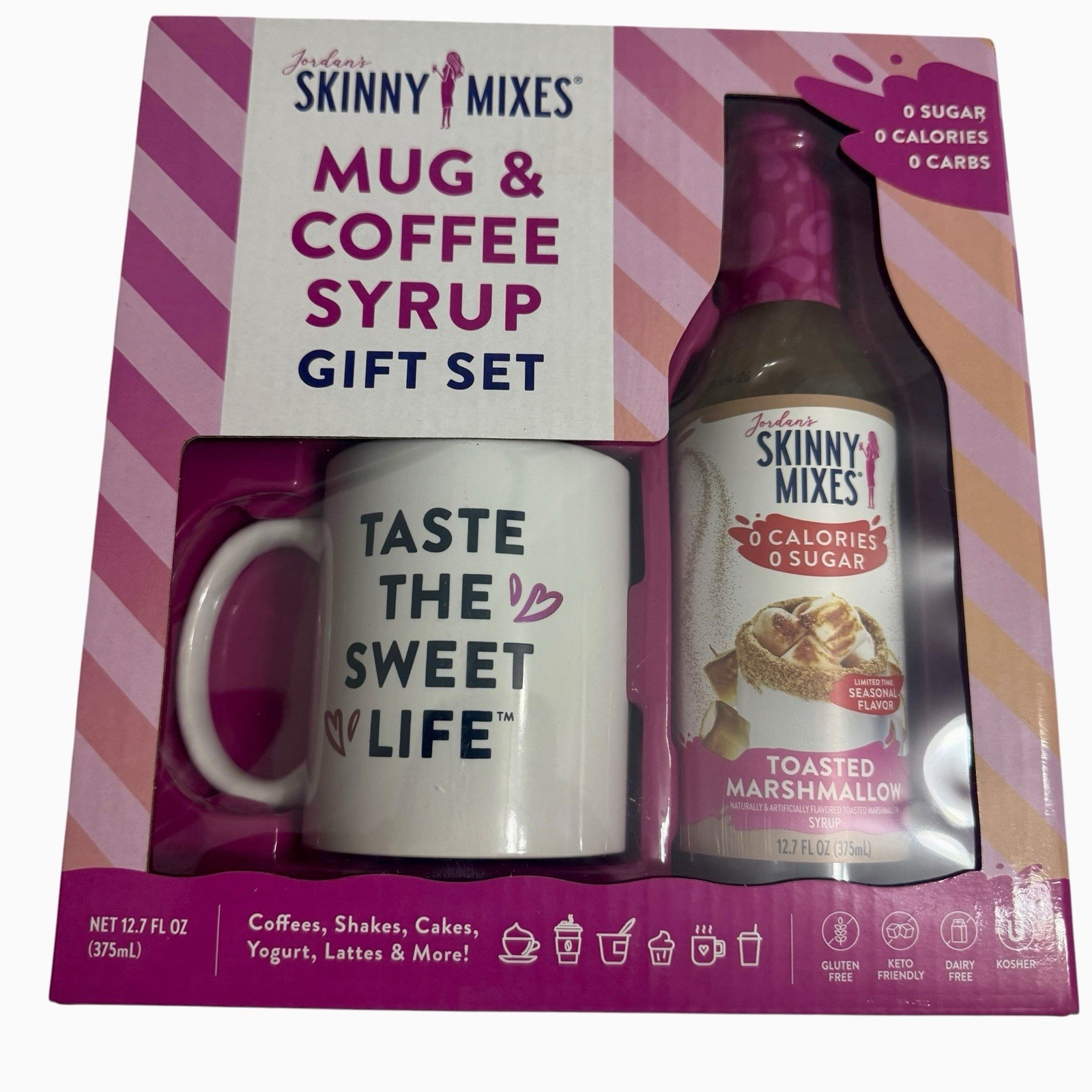 Jordan’s Skinny Mixes Mug & Coffee Syrup Gift Set – Toasted Marshmallow, 0 Cal