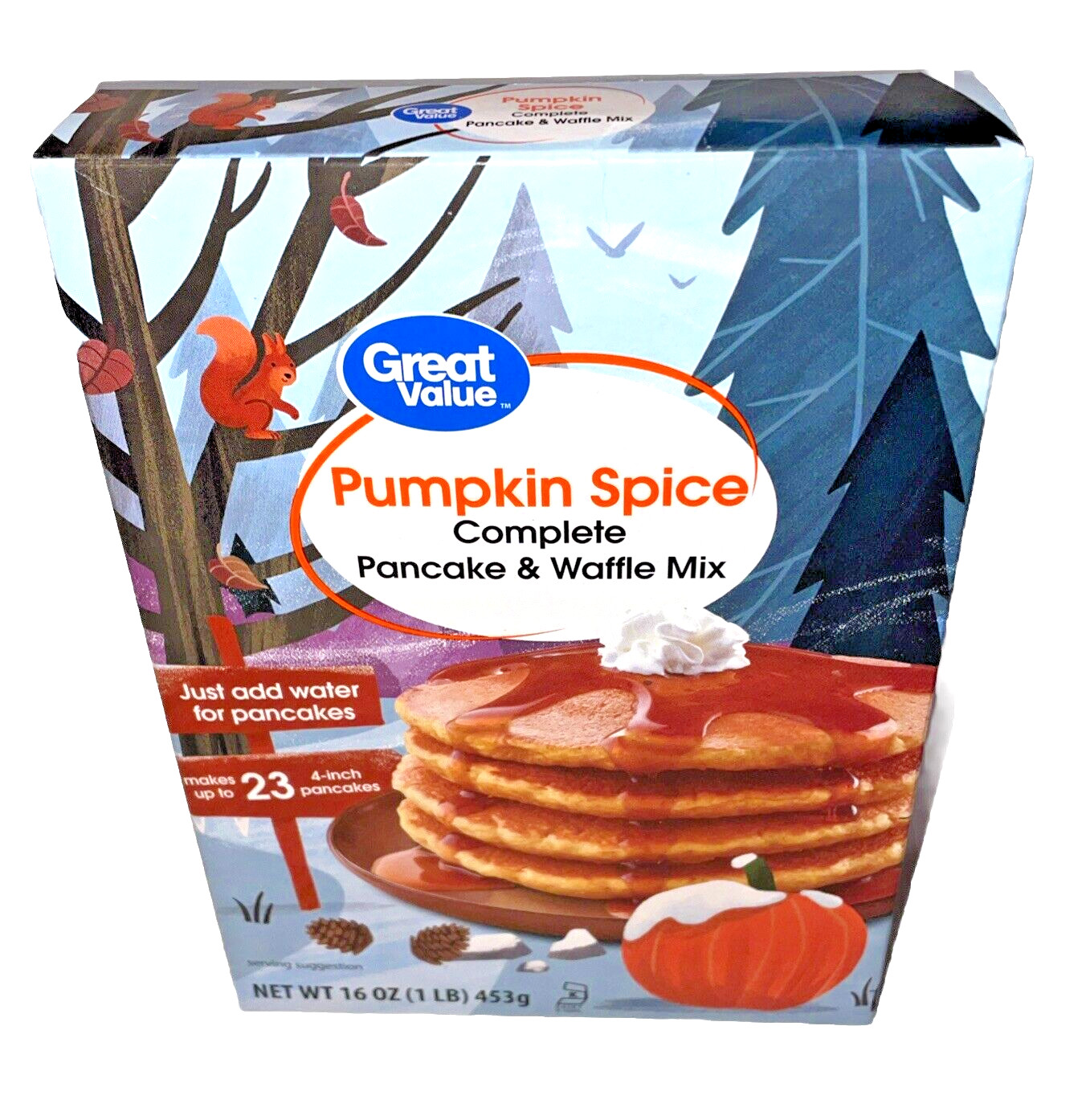 Great Value Pumpkin Spice Pancake Mix Waffle Complete Just Add Water Exp 3/21/26