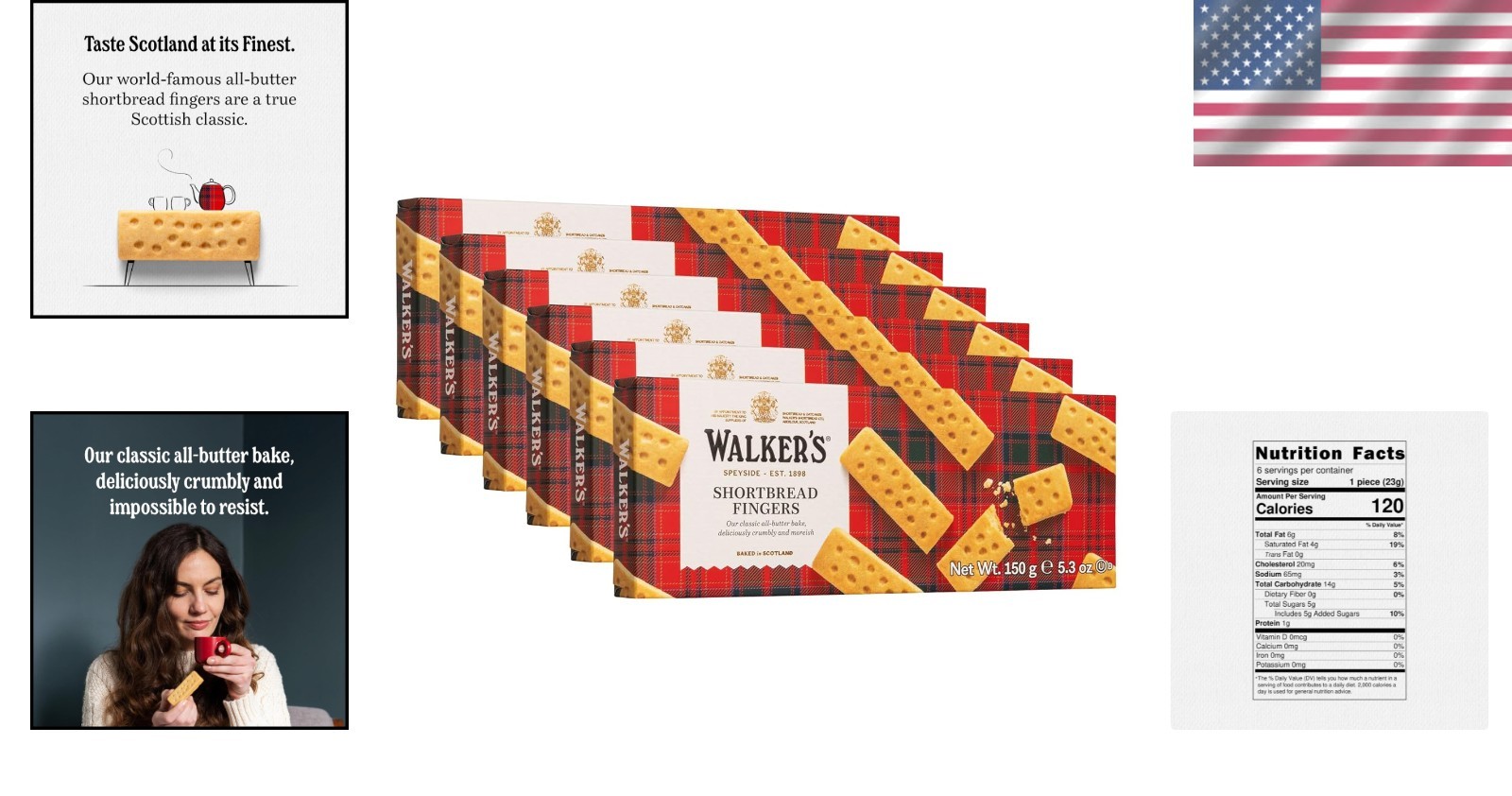 Walker’s Shortbread Fingers, 5.3 Oz Pack of 6^–