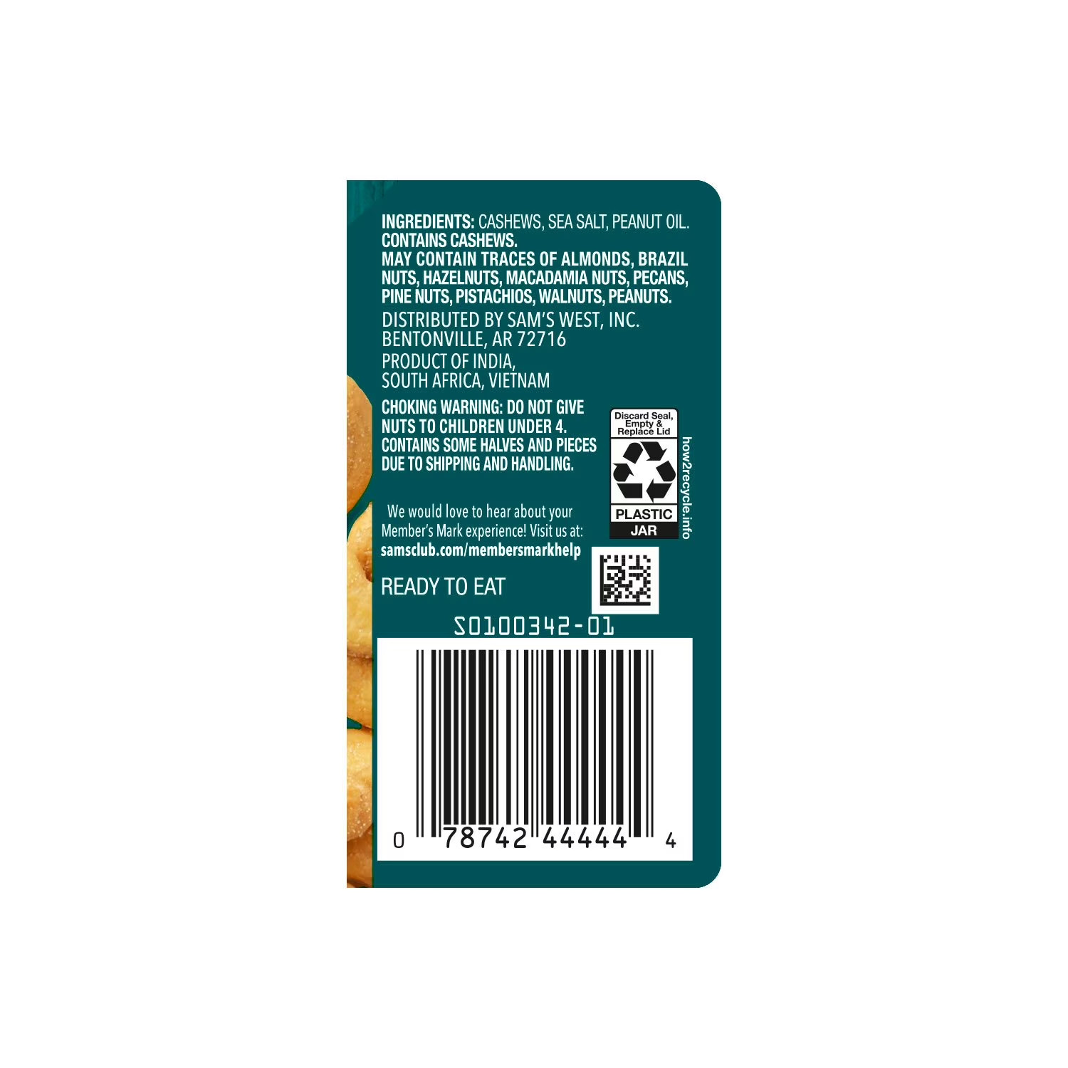 Member’s Mark Roasted Whole Cashews with Sea Salt (33 oz.)