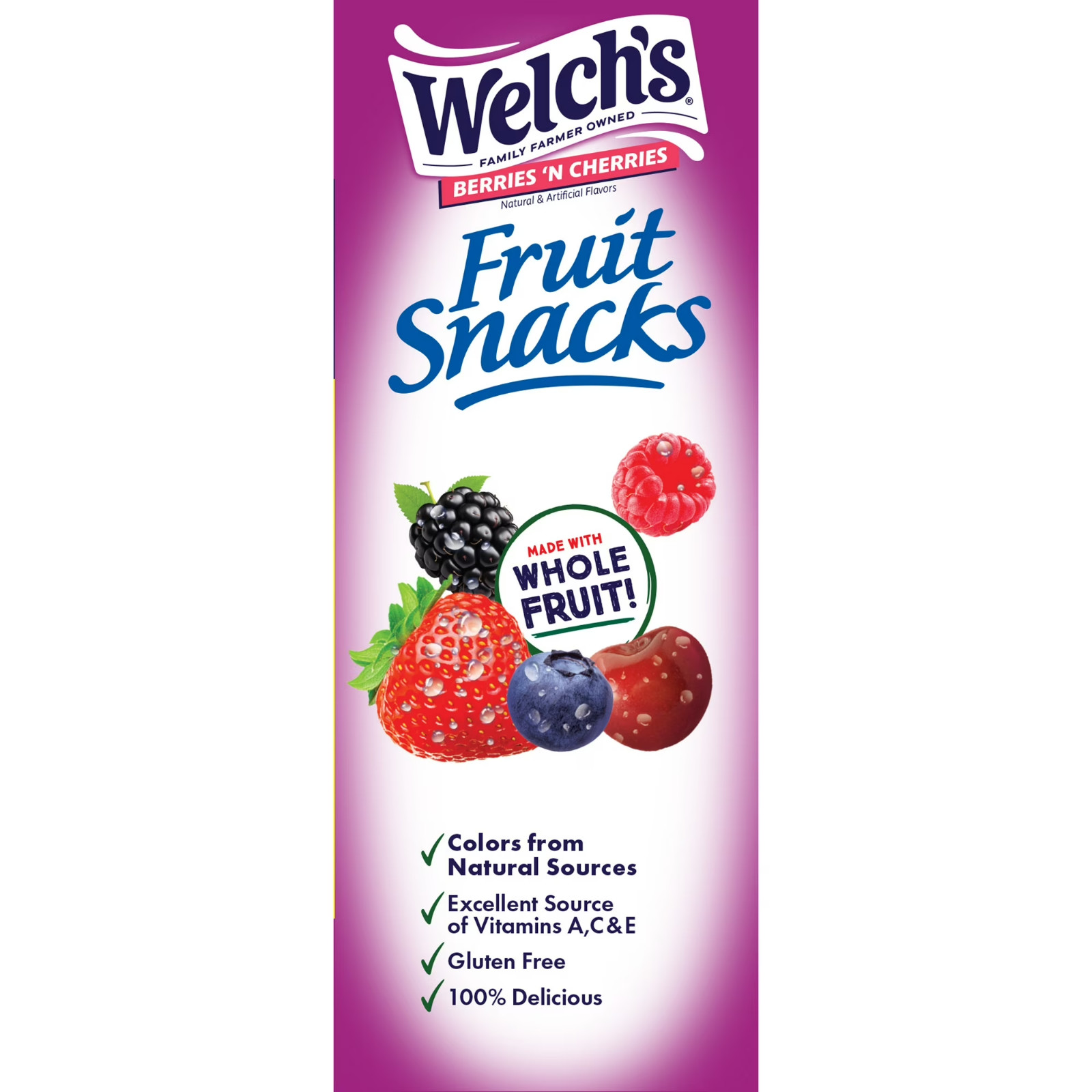 Fruit Snacks, Berries N Cherries, 0.8 oz, 40 Count……….