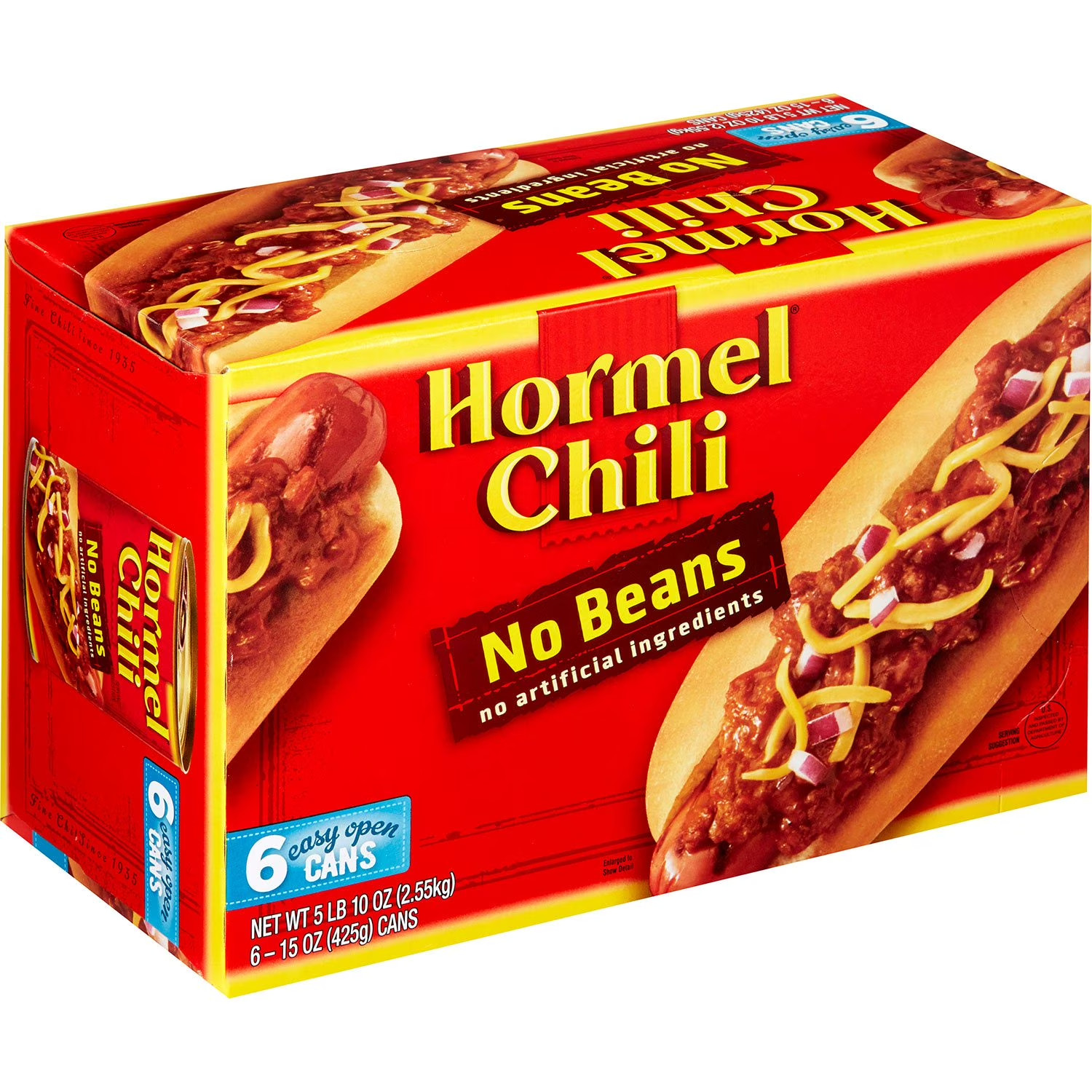 Hormel Chili No Beans, 15 oz. Cans -6 Pack – Savory & Ready-to-Eat FREE SHIPPING