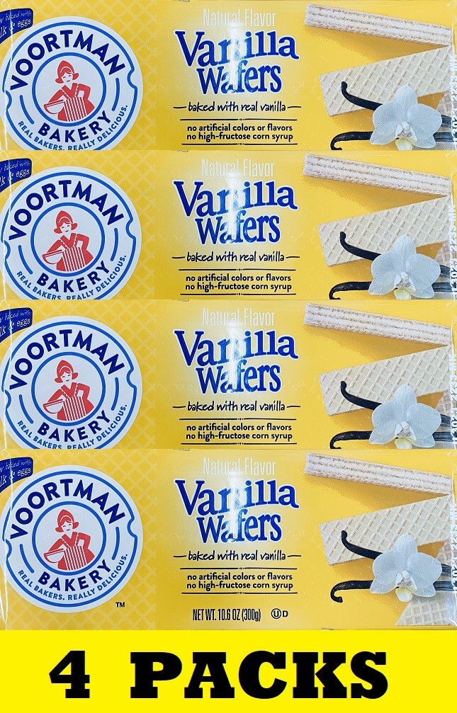 4x Voortman VANILLA Wafers Cookies 10.6 Oz Pack NEW FREE SHIPPING – 4 Packs