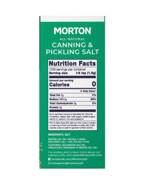 Morton Canning & Pickling Salt, for Preserving and Pickling, 4 LB Box (4 pack)