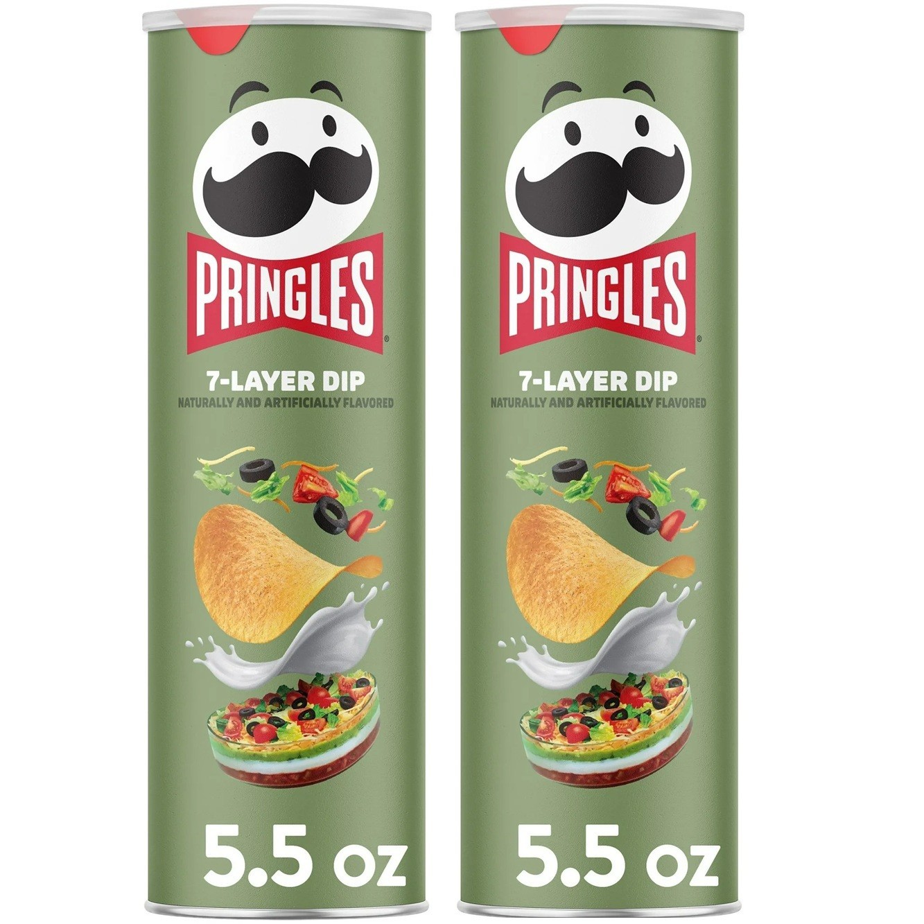 Pringles 7-Layer Dip Can Potato Crisps Chips Lunch Snacks 5.5 (2 Pack) Apr 2026