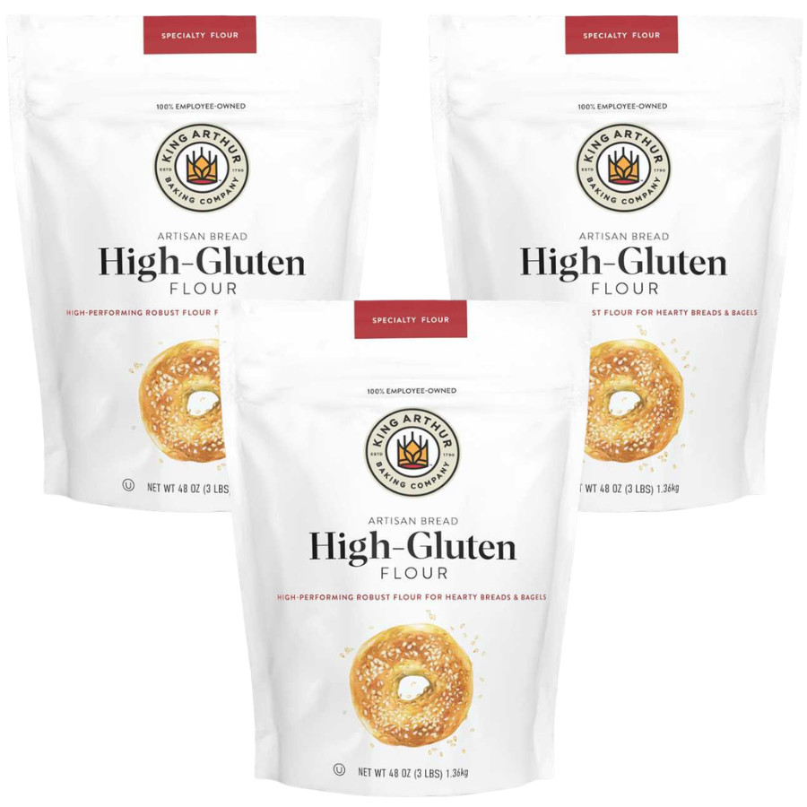 King Arthur High-Gluten Flour 48oz – EXP:12/2027 – New/Sealed – (Pack of 3)