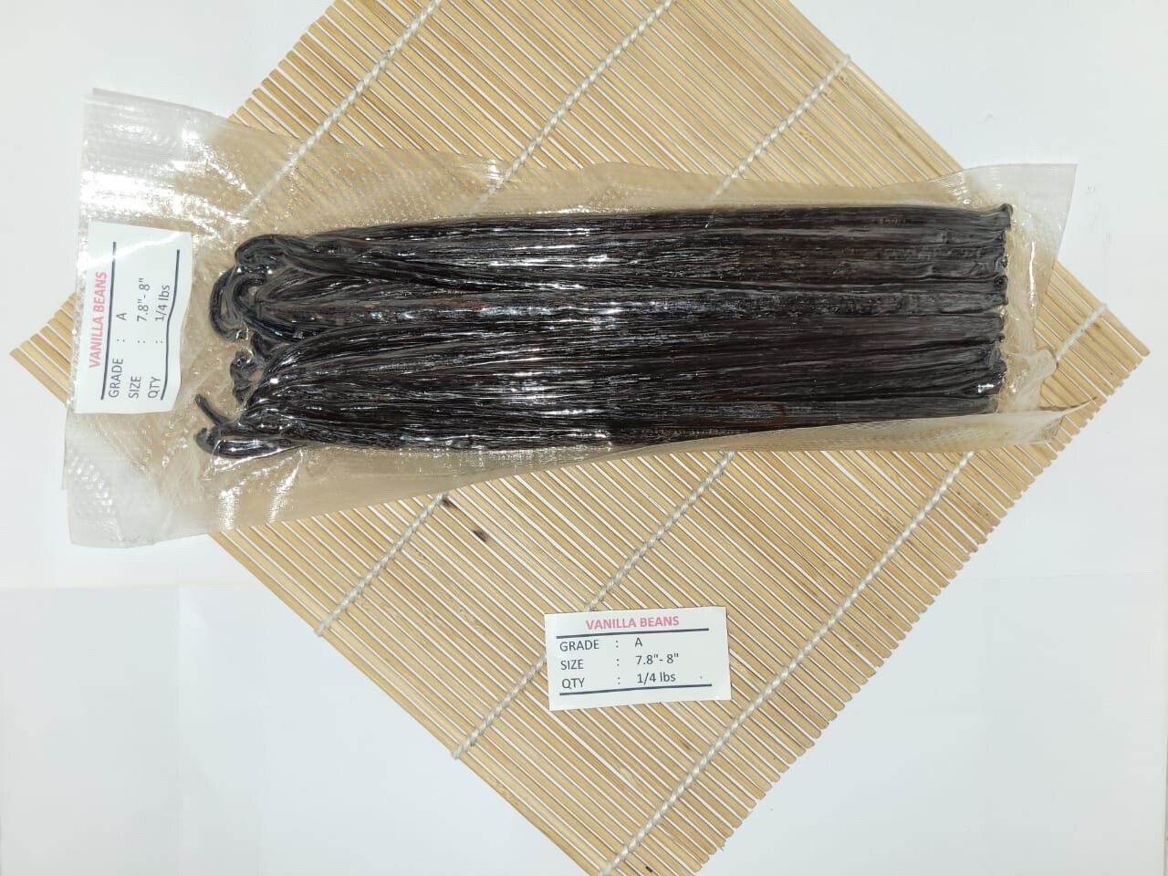 Grade A Vanilla Beans Planifolia from Papua New Guinea – 1/4 lbs (7.8 – 8”)