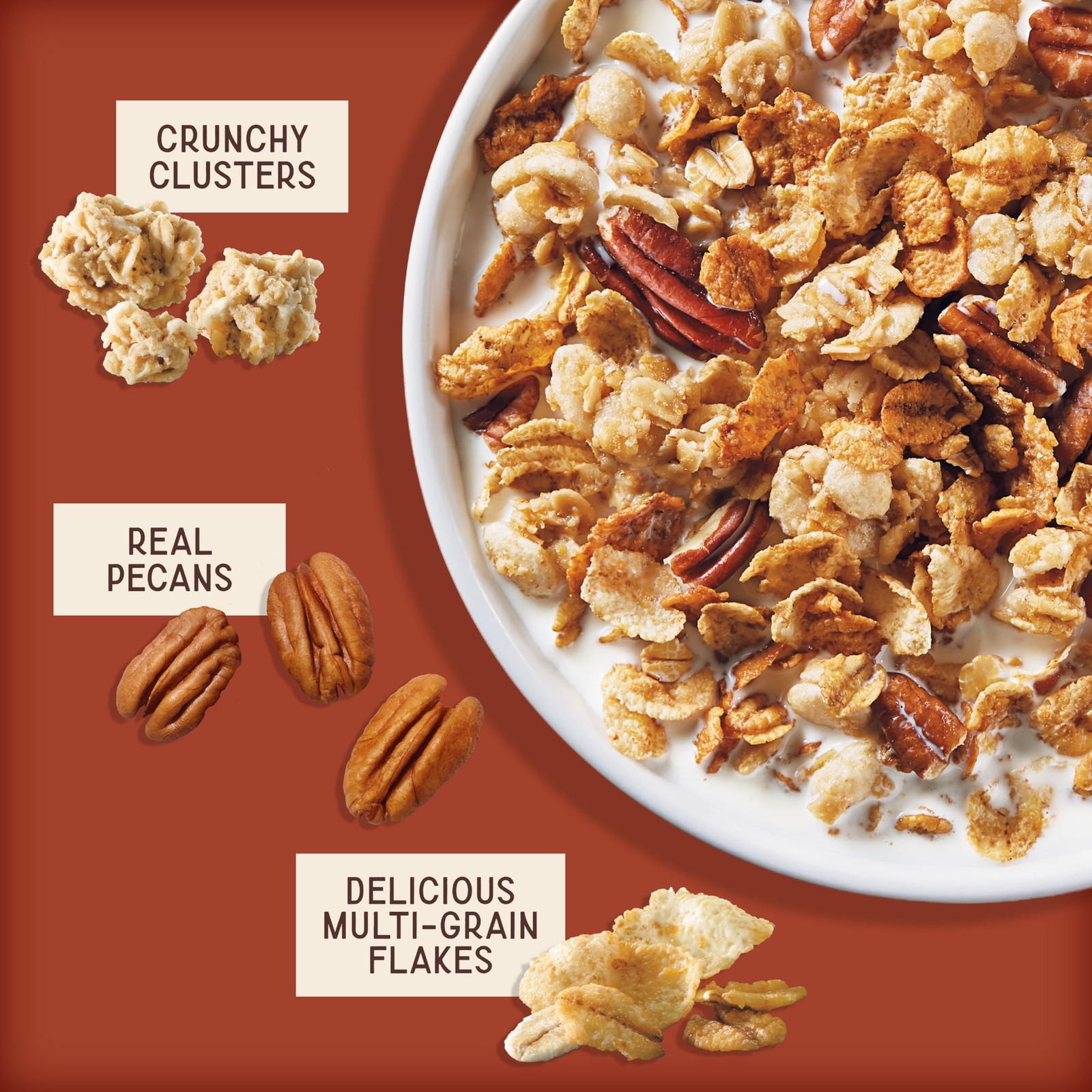 Post Great Grains Crunchy Pecan Cereal Whole Grain Low Fat 19oz