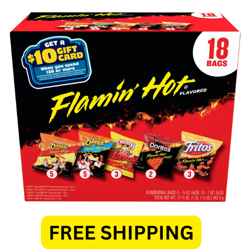 New Frito-Lay Flamin’ Hot Mix Variety Pack Snack Chips, 18 Count Multipack New..