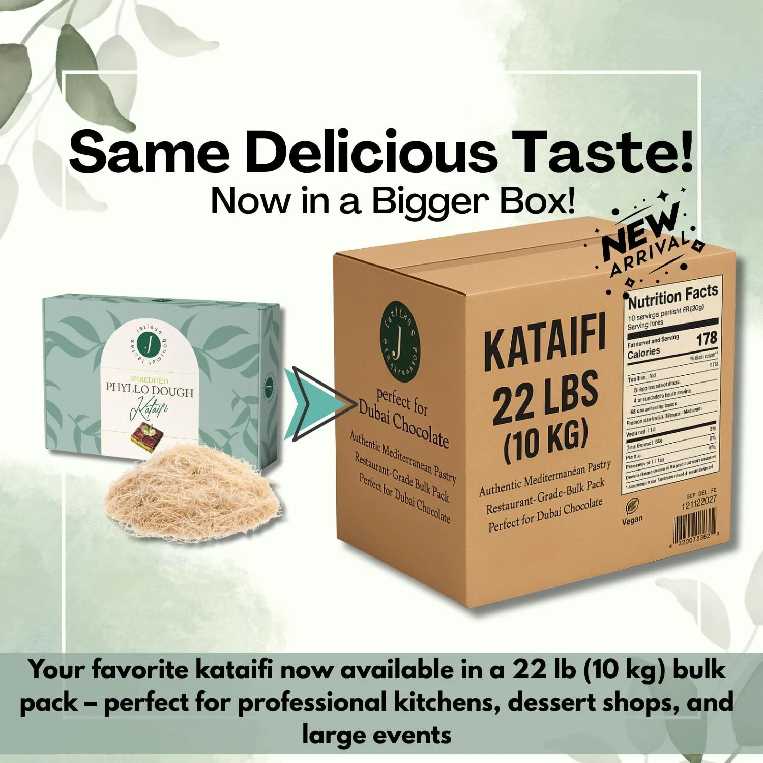 Roasted Kataifi Shredded Fillo Dough 10kg 22 lbs – Crispy PreToasted Kadayif …