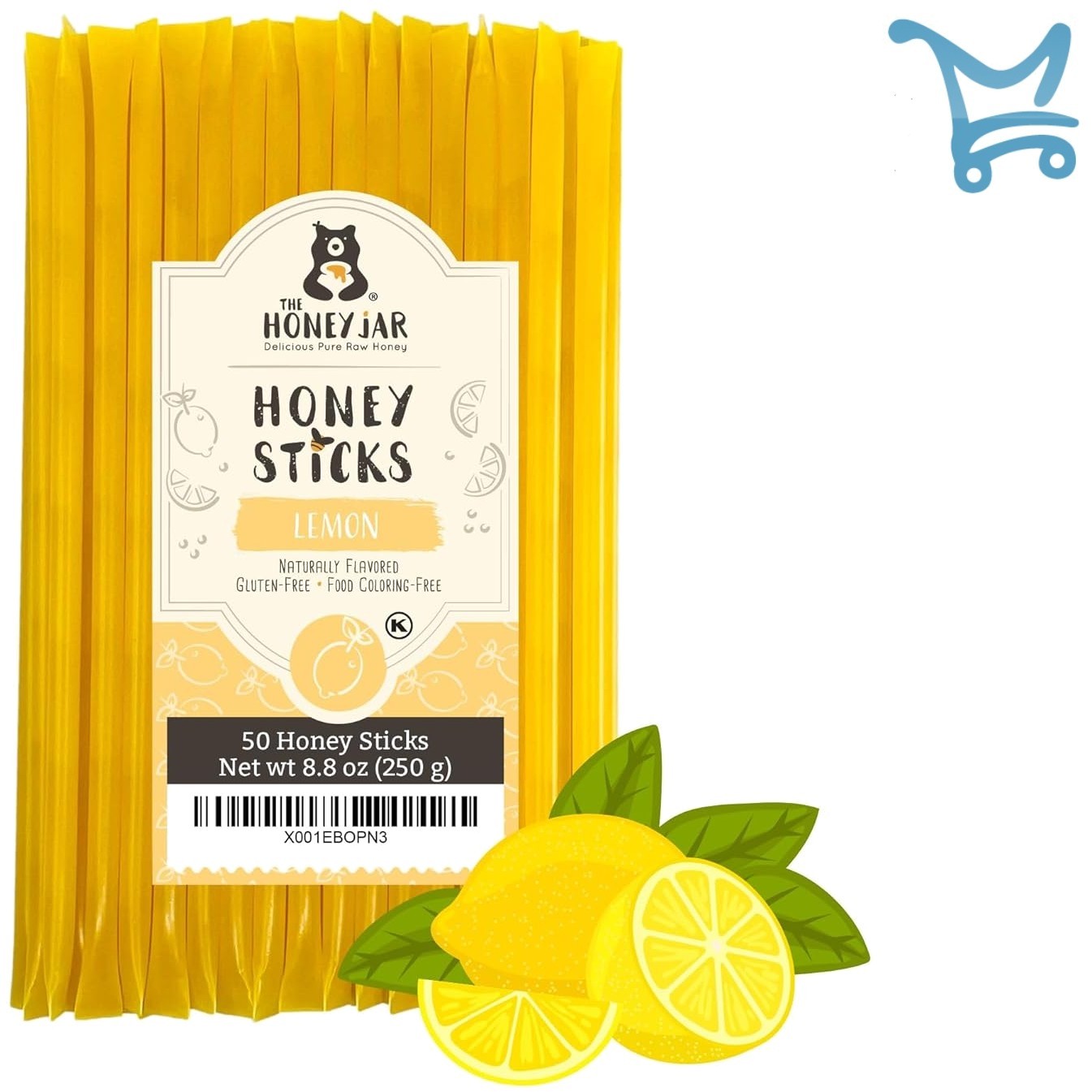 Lemon Honey Sticks 50 Count Pure Natural Tea Coffee Healthy Sweetener