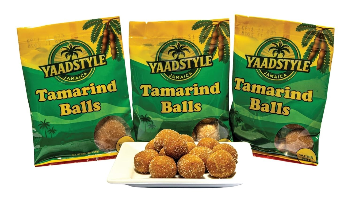 YaadStyle Tamarind Balls Jamaican Candy 3 Pack Sweet & Tangy Gluten Free 2oz