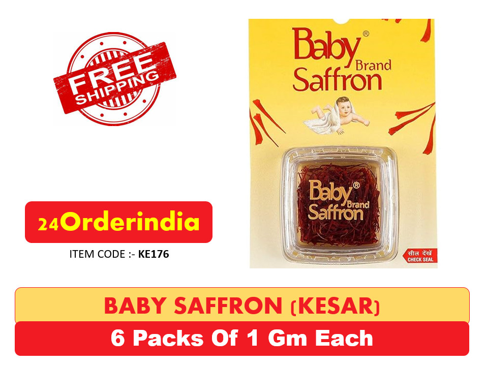 BABY BRAND SAFFRON (KASHMIRI KESAR) 1 gm EACH (pack of 6) free shipping