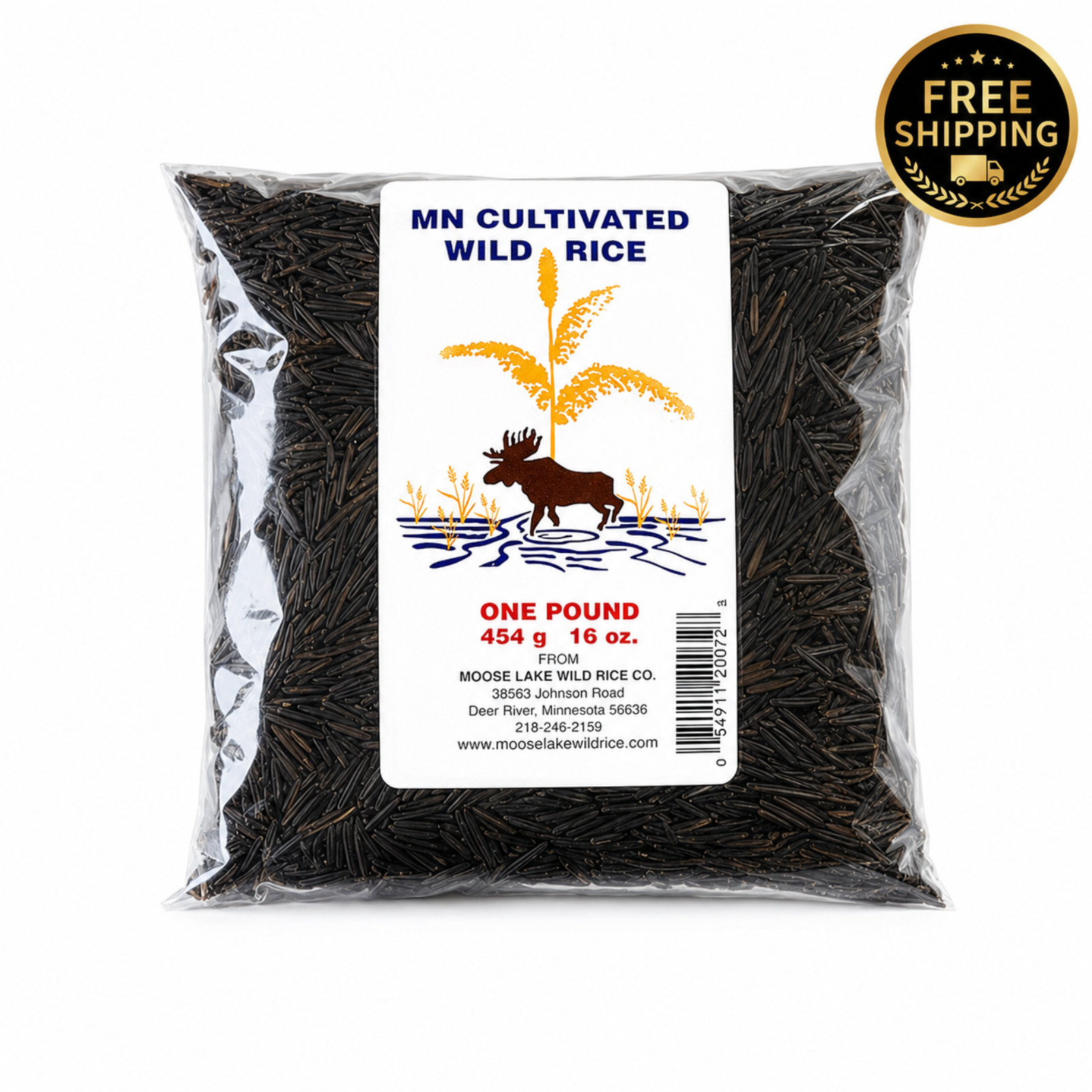 Moose Lake Wild Rice Minnesota Cultivated Black Rice 16 oz 1 lb Hand Harvested