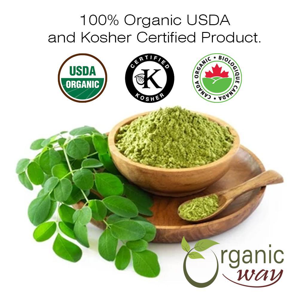 Organic Way Moringa/Drumstick Leaf Cut & Sifted – Kosher & USDA Certified