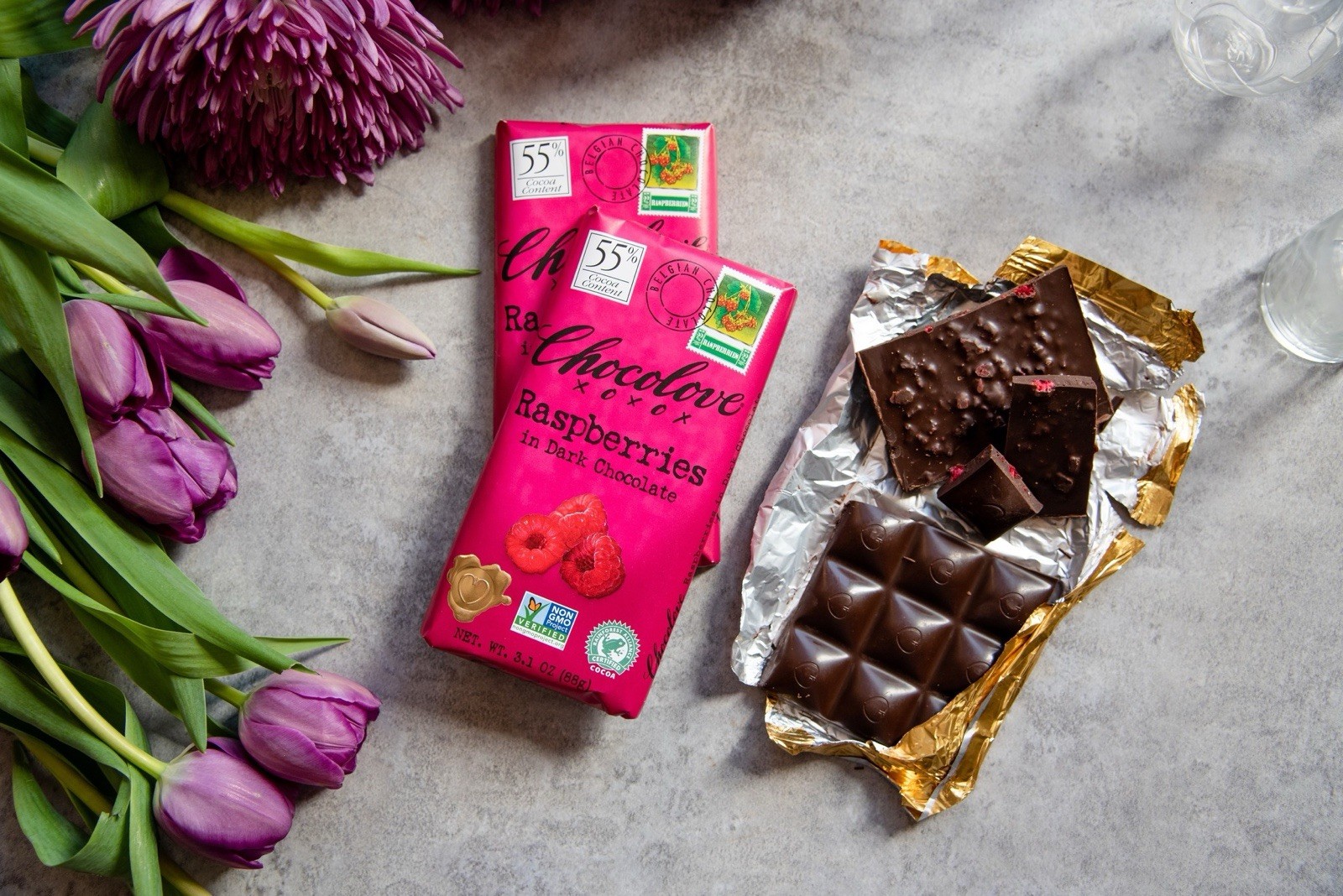 Chocolove Premium Dark Chocolate Raspberries Bars 3.1 Oz Pack Of 4