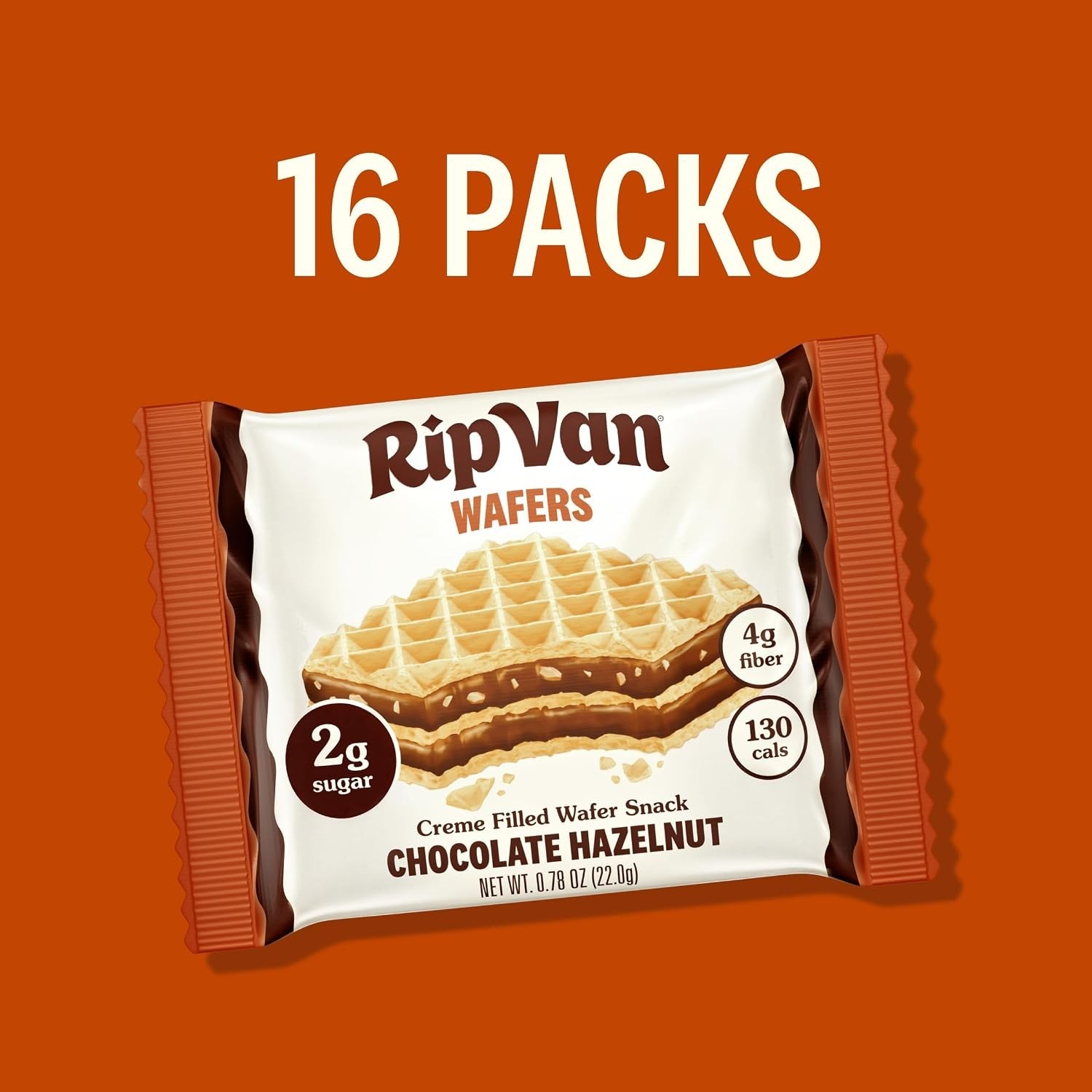 Taste Indulgence: Chocolate Hazelnut Wafer Cookies, & Low Sugar, 16 pcs