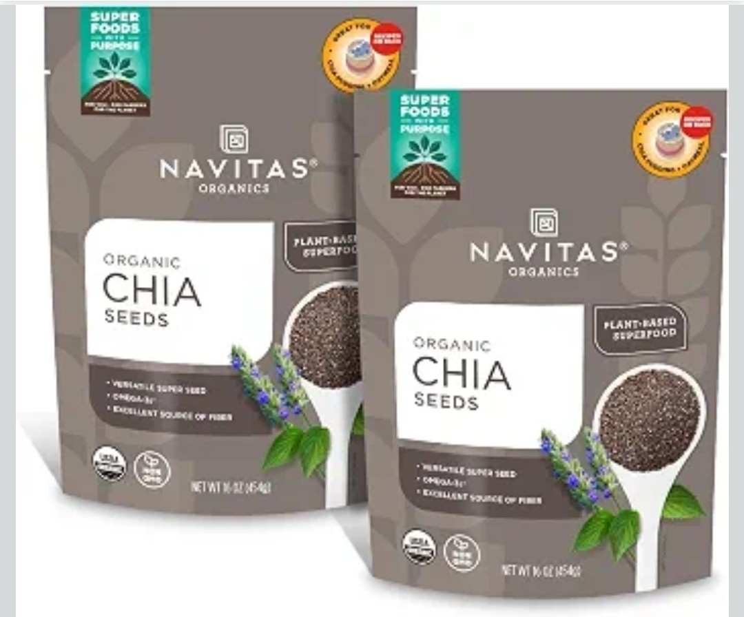 Chia Seeds, 16 oz. 2-Pack 76 Servings — Organic, Non-GMO, Gluten-Free…