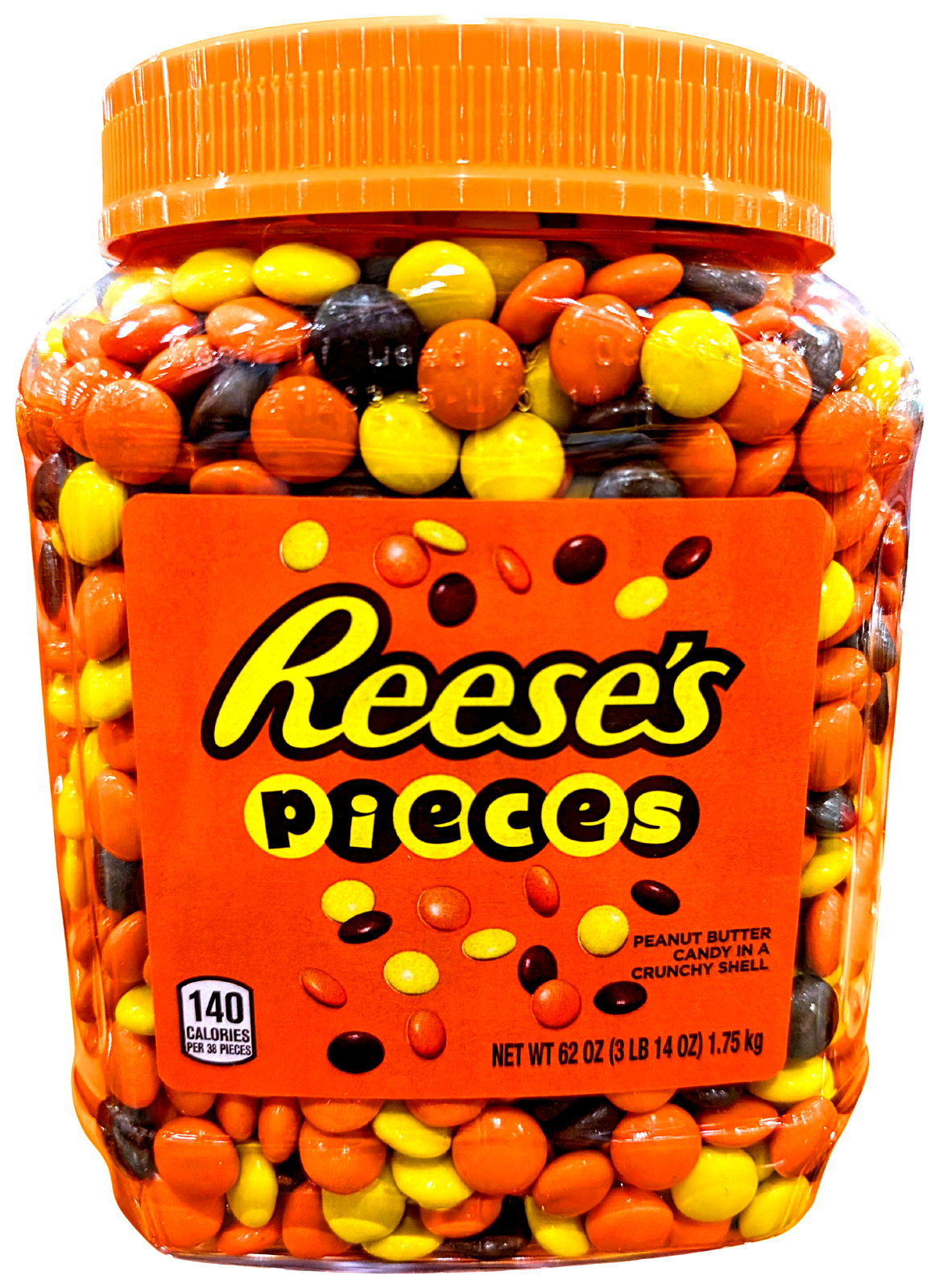 Hershey Reese’s Pieces Peanut Butter Candy 62 Ounce Jar EXP 10/2026