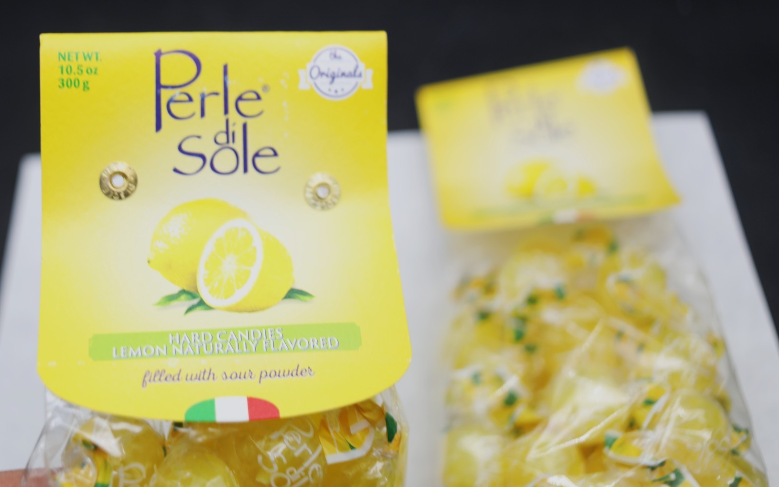 2 Bags 10.5 Oz Ea/ 21 Oz Total Perle Di Sole Hard Candies Lemon Flavored 2029