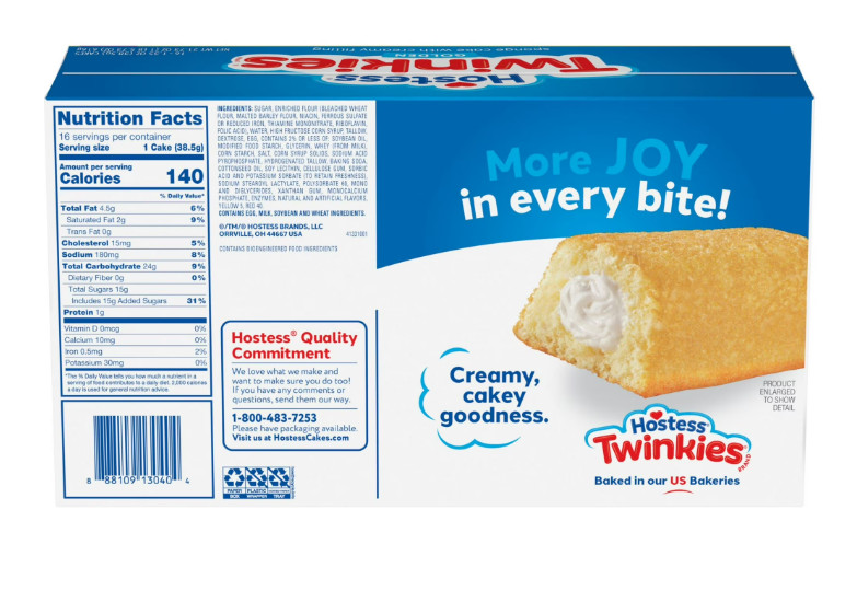 Hostess Twinkies Snack Cakes,Sweet, Creamy Filling on The Inside, Soft Cake 16ct