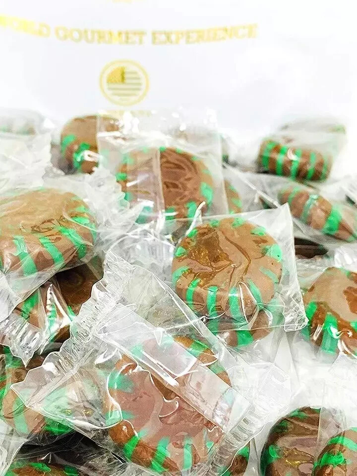 Chocolate Mint Starlight | Clear Wrap Bulk Hard Candy | 1 Pound