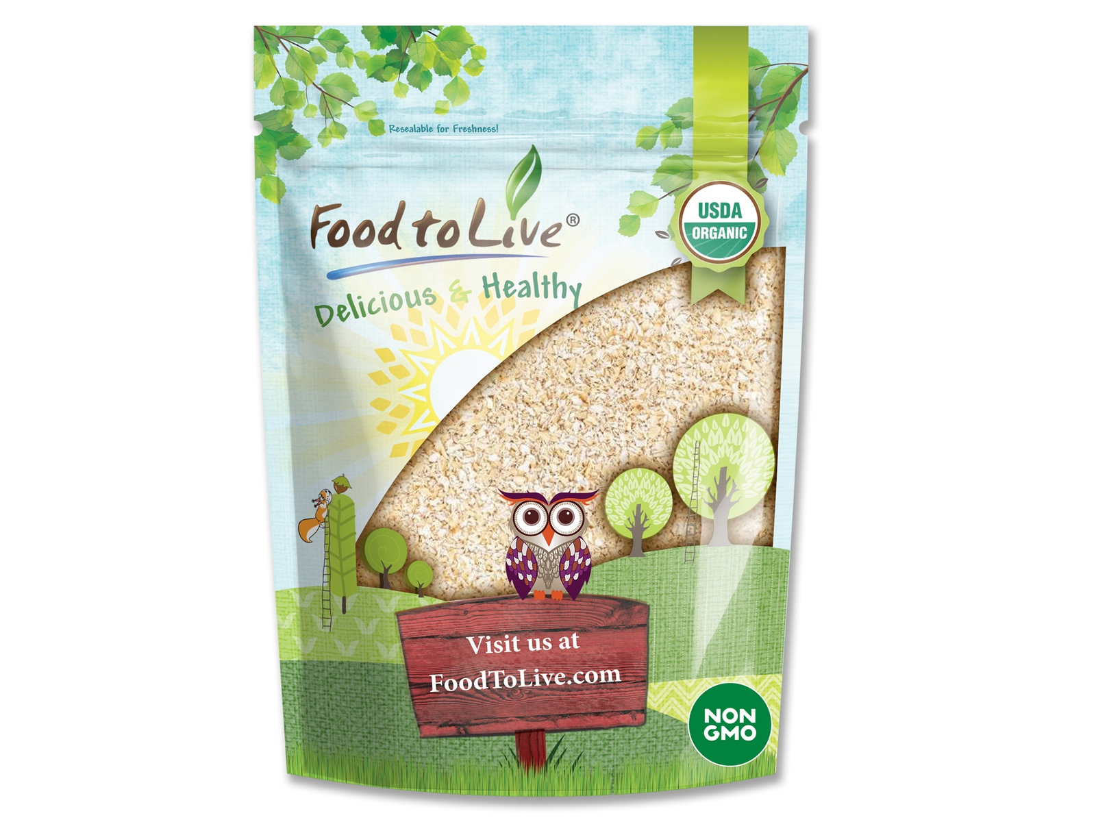 Organic Oat Bran – Non-GMO, Kosher, Raw, Vegan, Milled from High Protein Oats