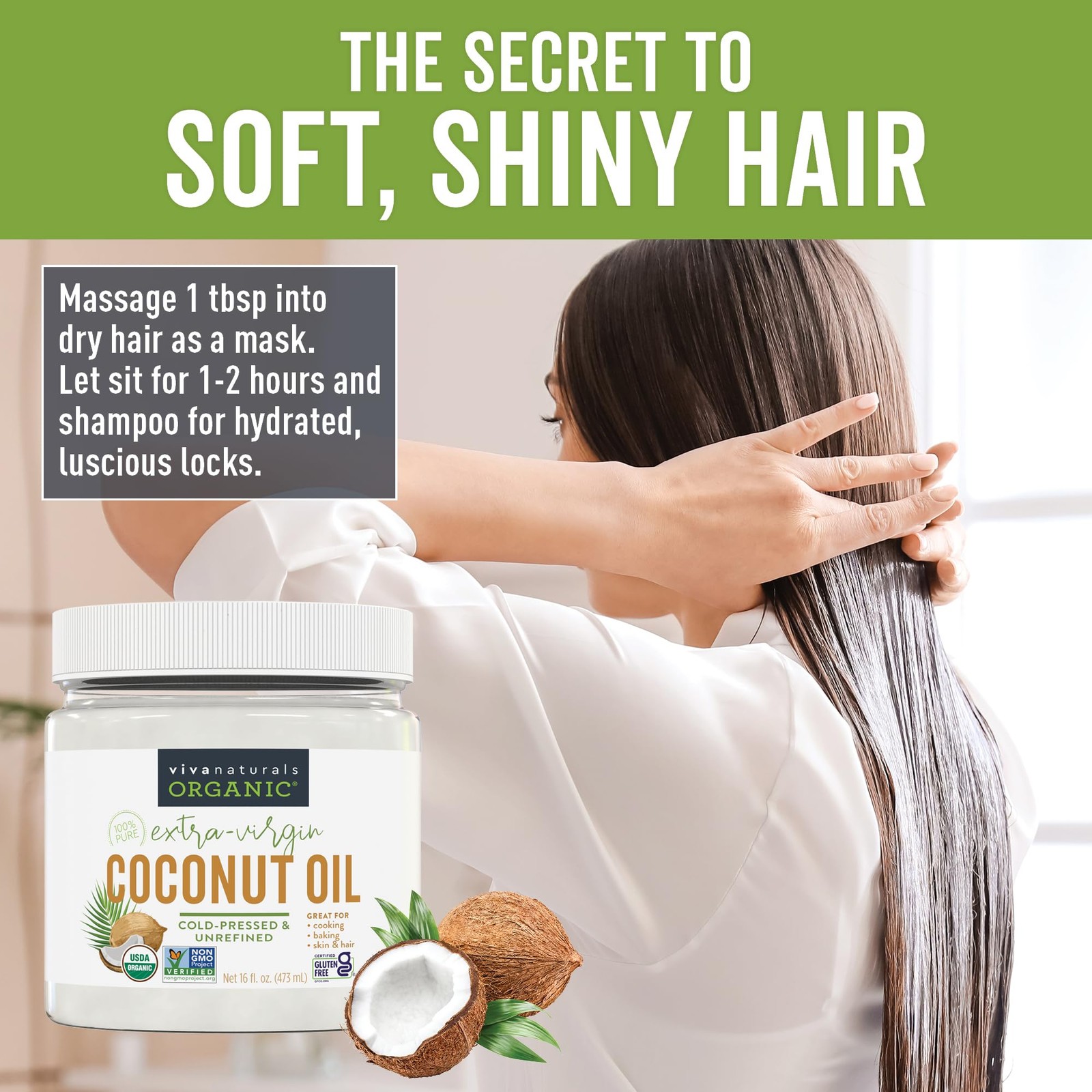 Viva Naturals Organic Coconut Oil, 16 fl oz – 16 Fl Oz (Pack of 1), No Color