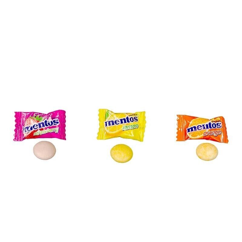 MENTOS FRUIT Chewy Candy, Strawberry, Orange, Lemon – Fun Size Minis (2 Pounds)