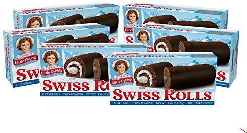 Little Debbie Snacks Swiss Rolls, 12 Twin-Wrapped Cakes Per Box (6 Boxes)