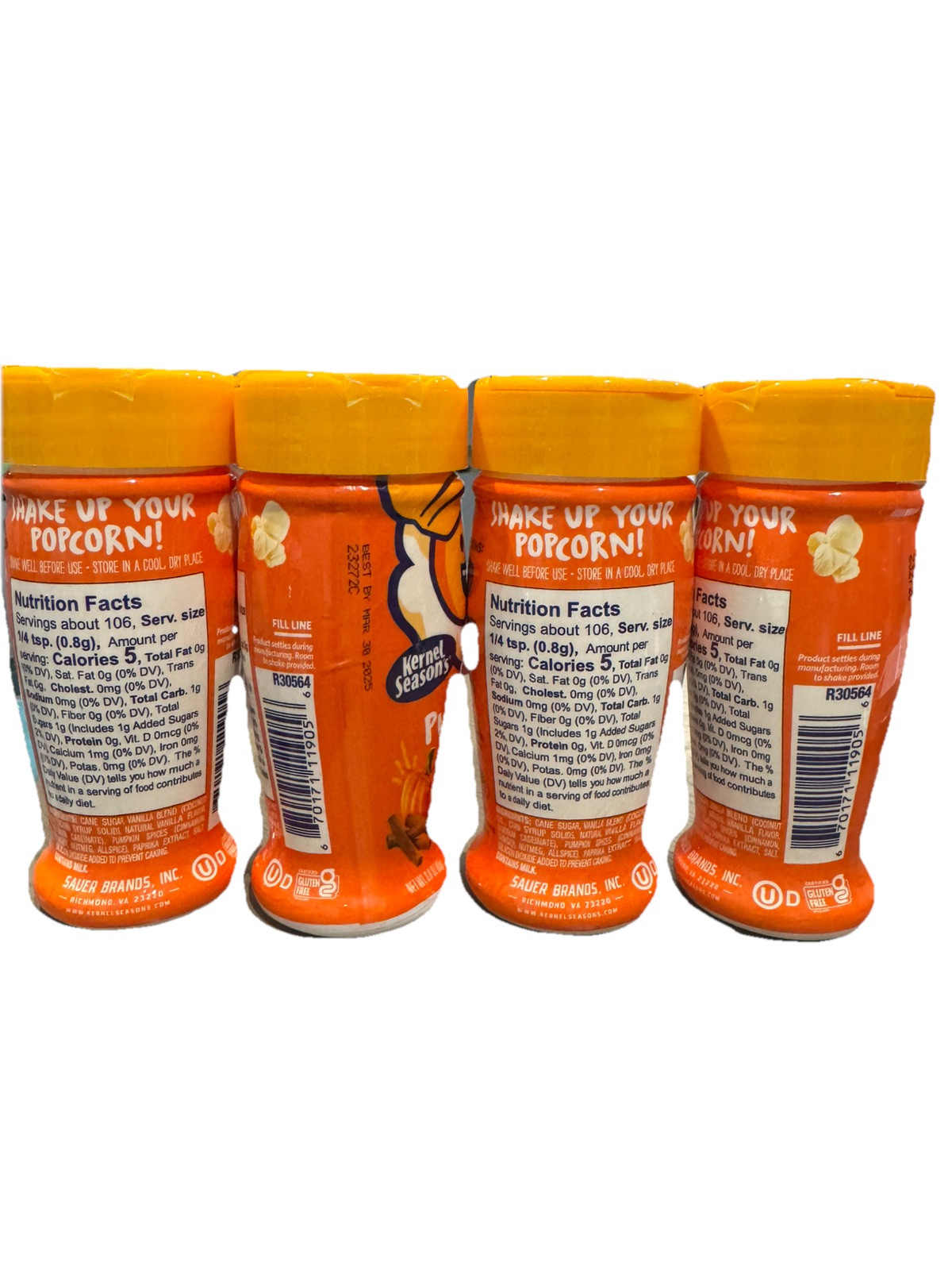 Lot of 4 Kernel Season’s PUMPKIN SPICE Popcorn Seasoning (3 oz each) BB 3.30.25
