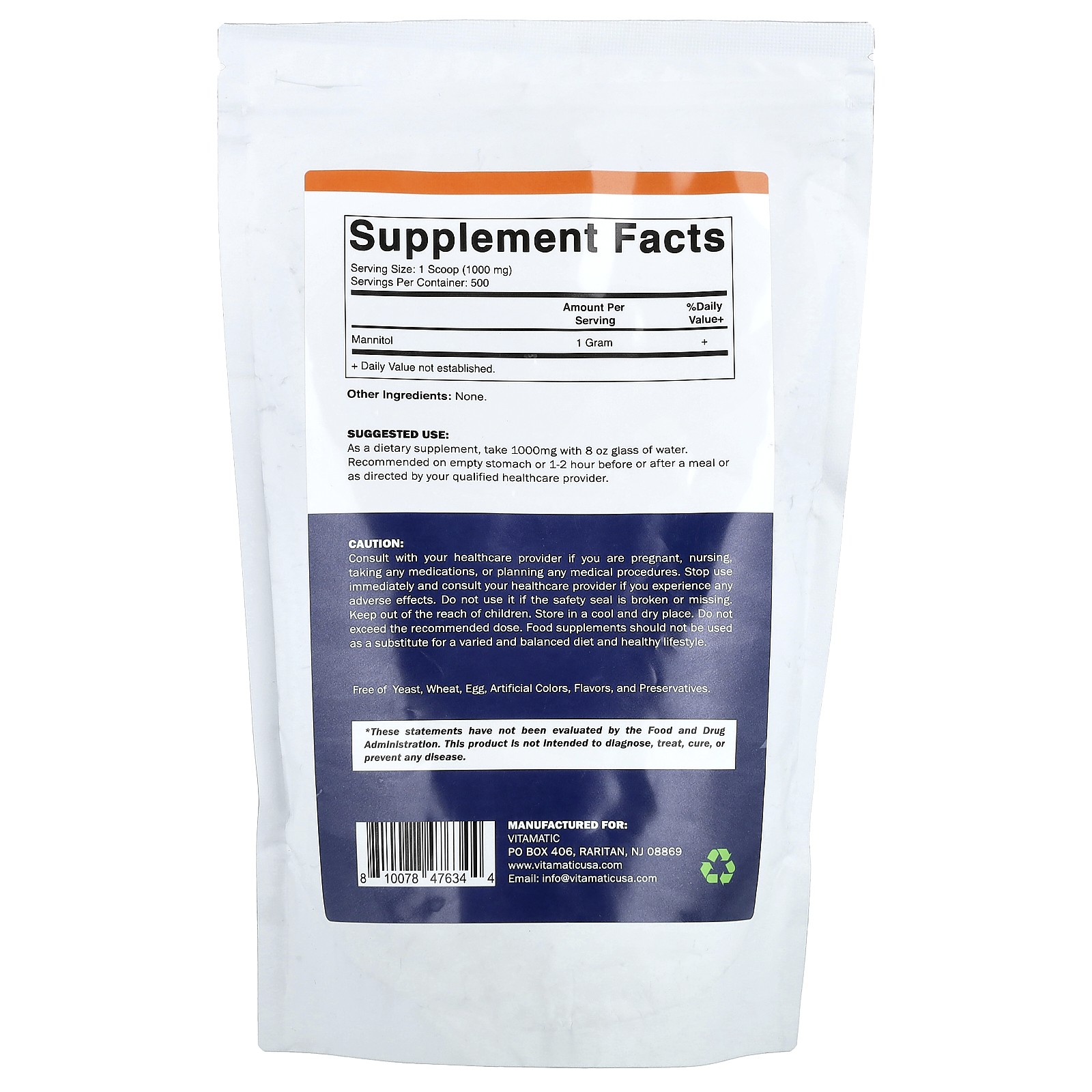 Super Mannitol Powder, 17.9 oz (500 g)