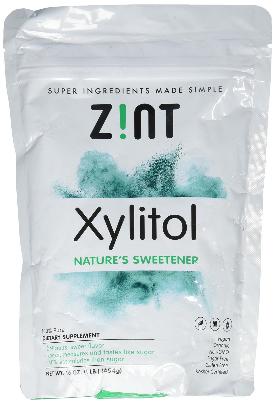 Z!NT Xylitol Sweetener Bag, 16 Ounce 16 (Pack of 1), No Color