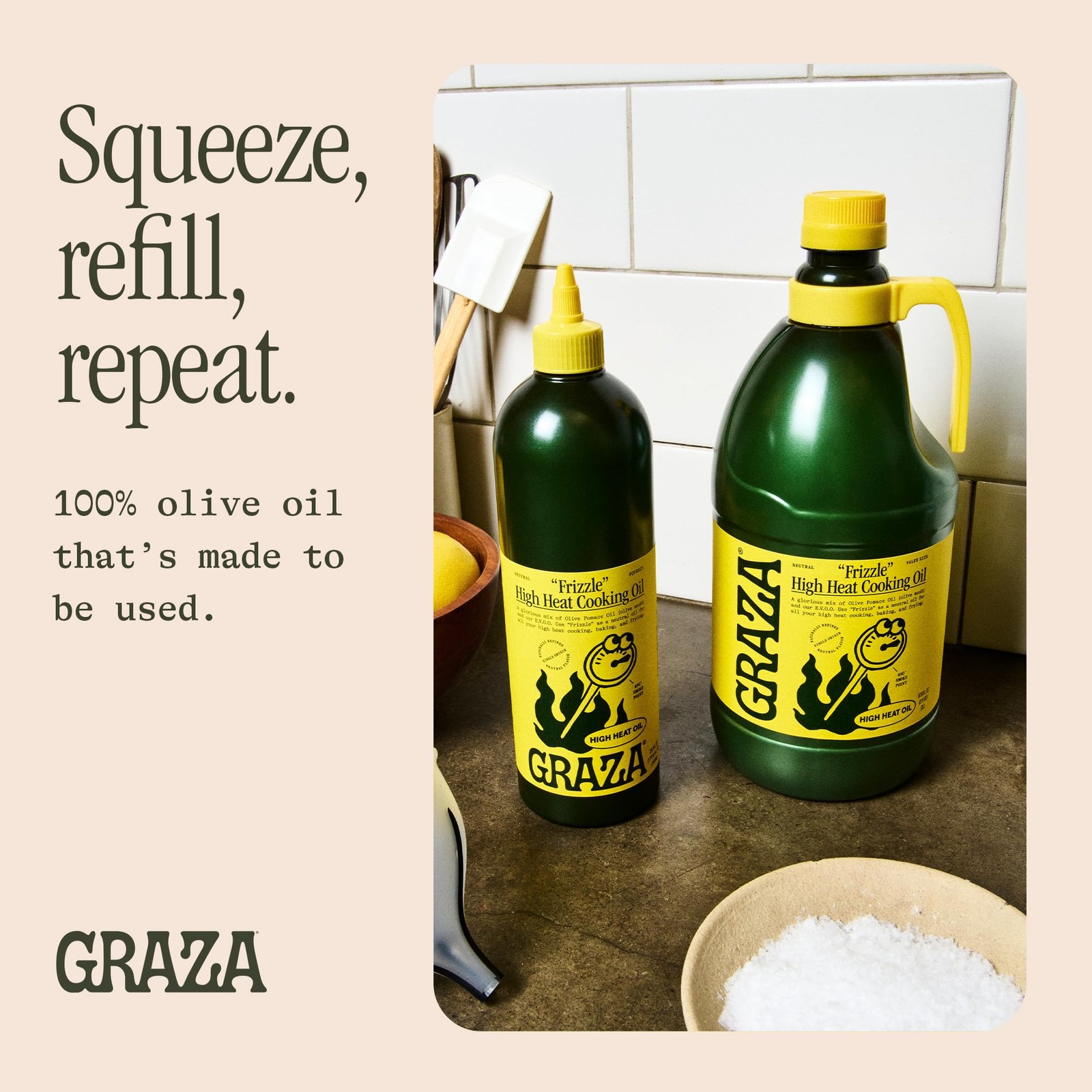 Graza Frizzle High Heat Cooking Oil – with 25.3 Fl Oz (Pack of 1)