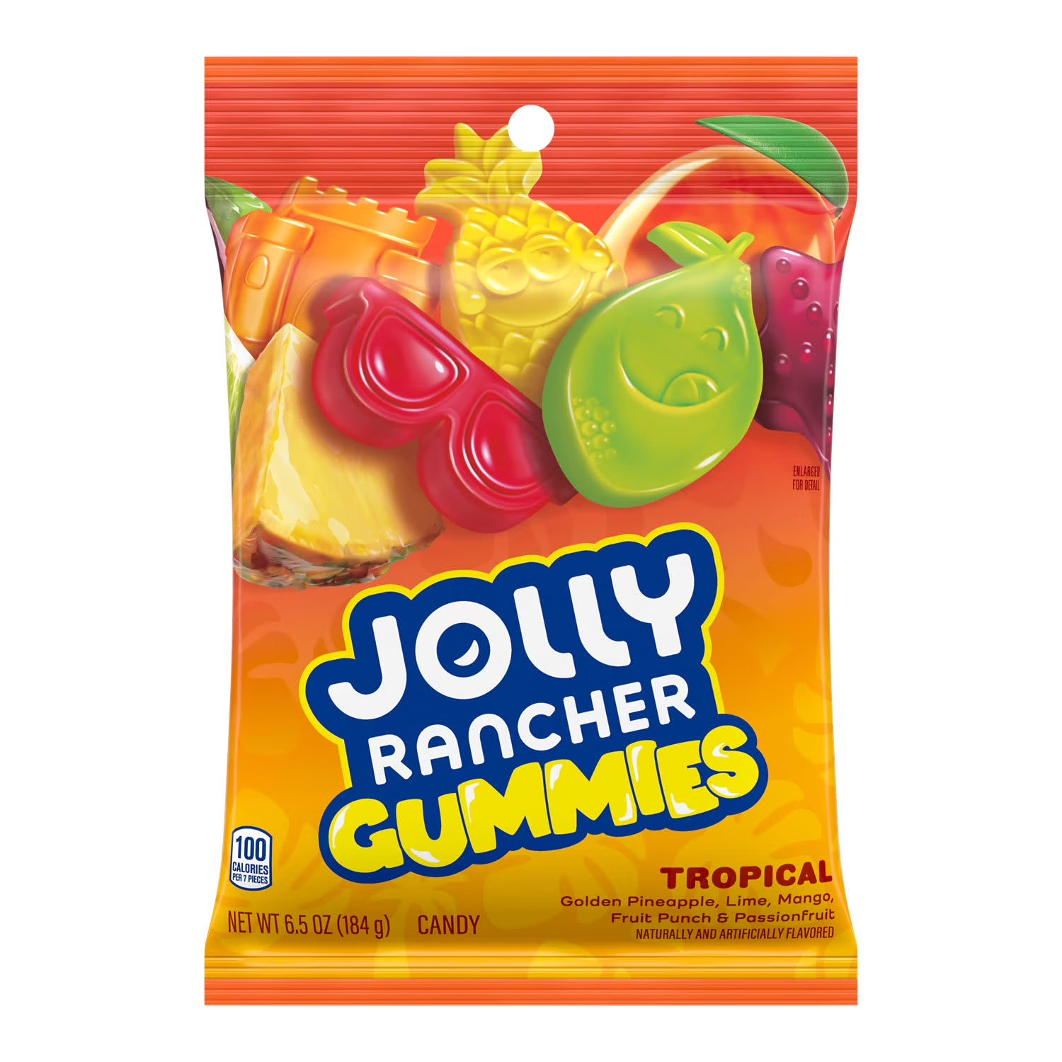Jolly Rancher Gummies Tropical Beach Blast Flavored Candy, Bag 6.5 oz