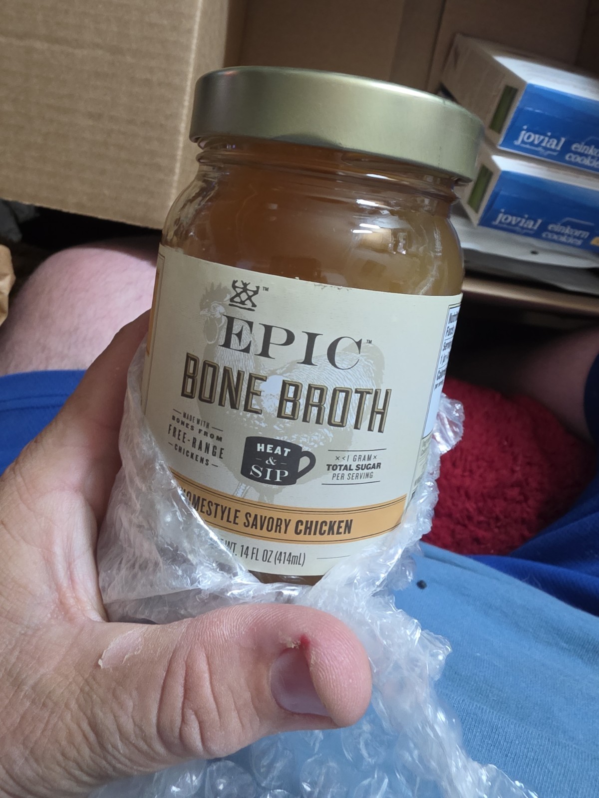 EPIC Bone Broth, Homestyle Savory Chicken, Gluten Free, 14 fl oz Jar (Pack of 1)