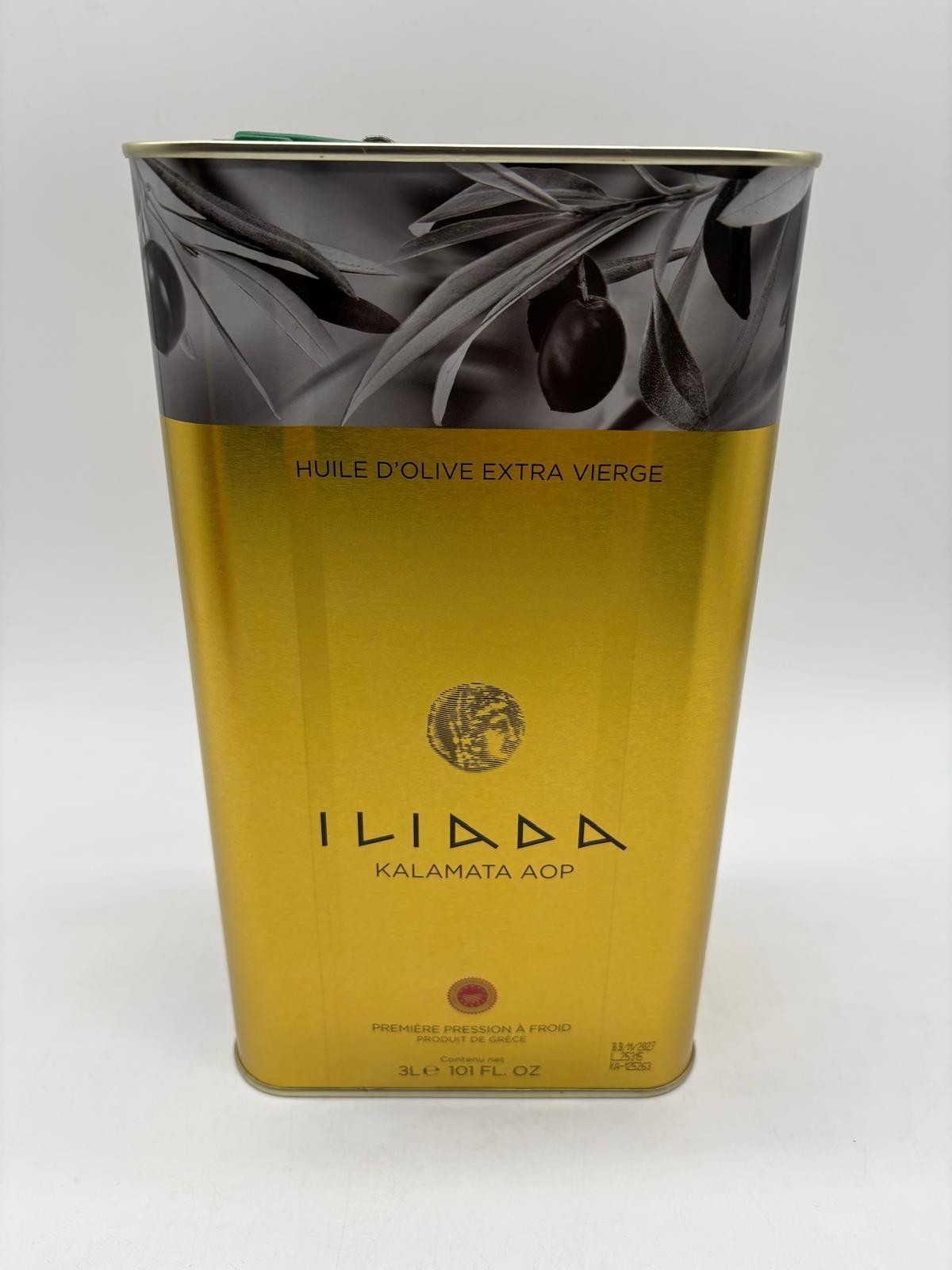 iliada Extra Virgin Olive Oil 3L 3 LITER – 101 OZ Ounce Tin – exp 11/2027