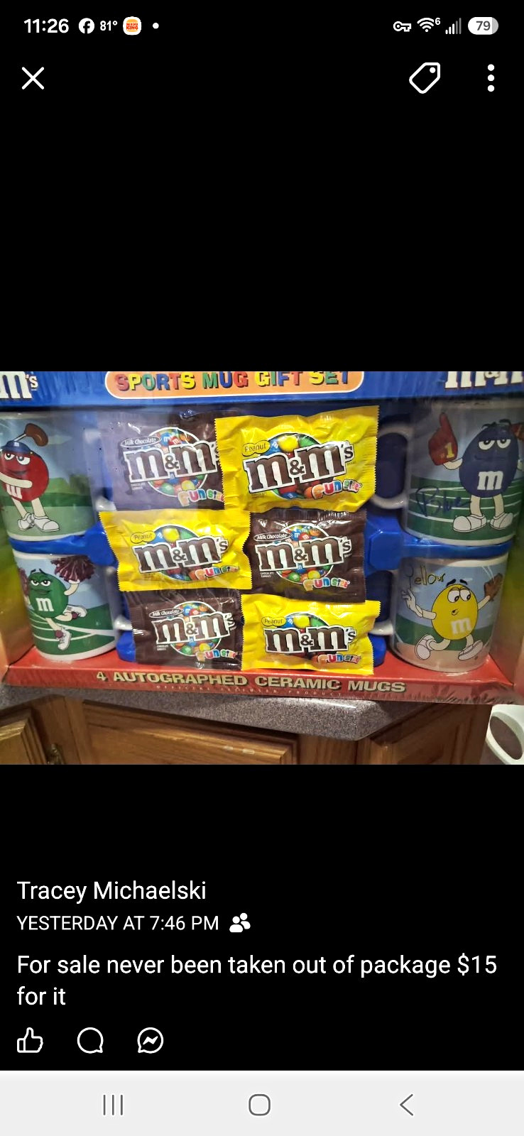 M&M’s Fun Size Sports Gift Set w/ 4 Ceramic Mugs, Assorted Bags & Tins