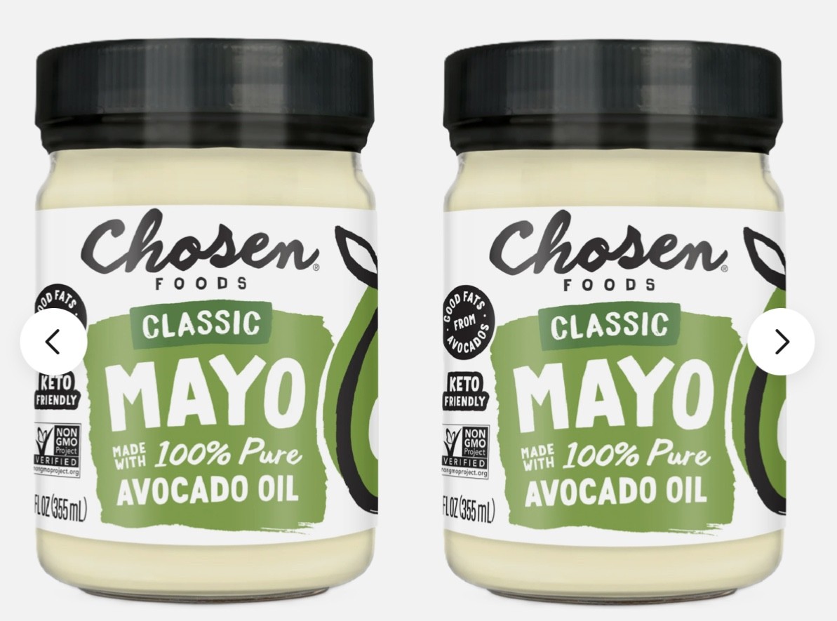 2x CHOSEN FOODS Classic 100% PURE AVOCADO OIL MAYO MAYONNAISE 32 oz