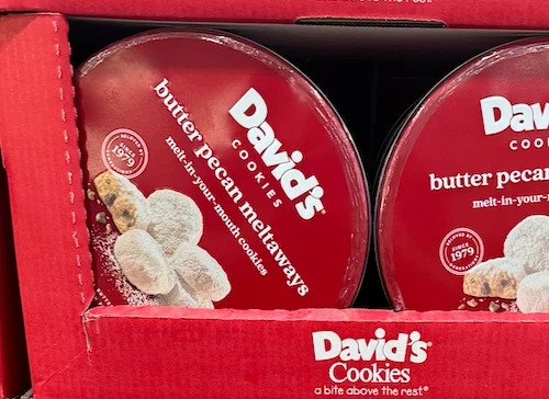 David’s Cookies Butter Pecan Meltaways 32 oz Tin Kosher Holiday Gift bb: 5/2026