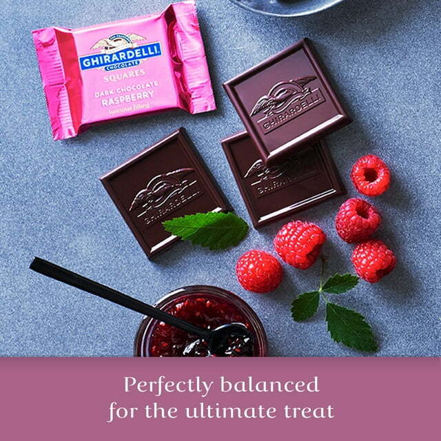 GHIRARDELLI Dark Chocolate RASPBERRY Squares WRAPPED – BULK BAG – VALUE PRICE!!!