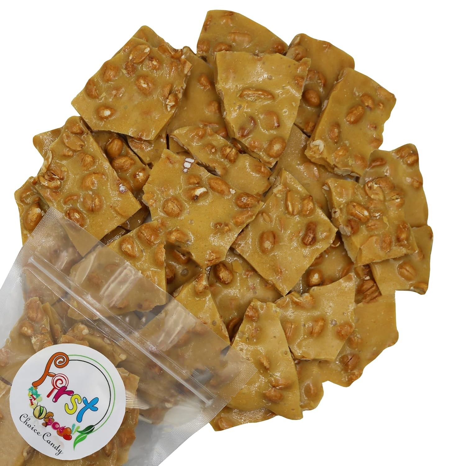 Homemade Style Peanut Brittle Candy 2 LB Fresh Crunchy Old Fashioned Peanut