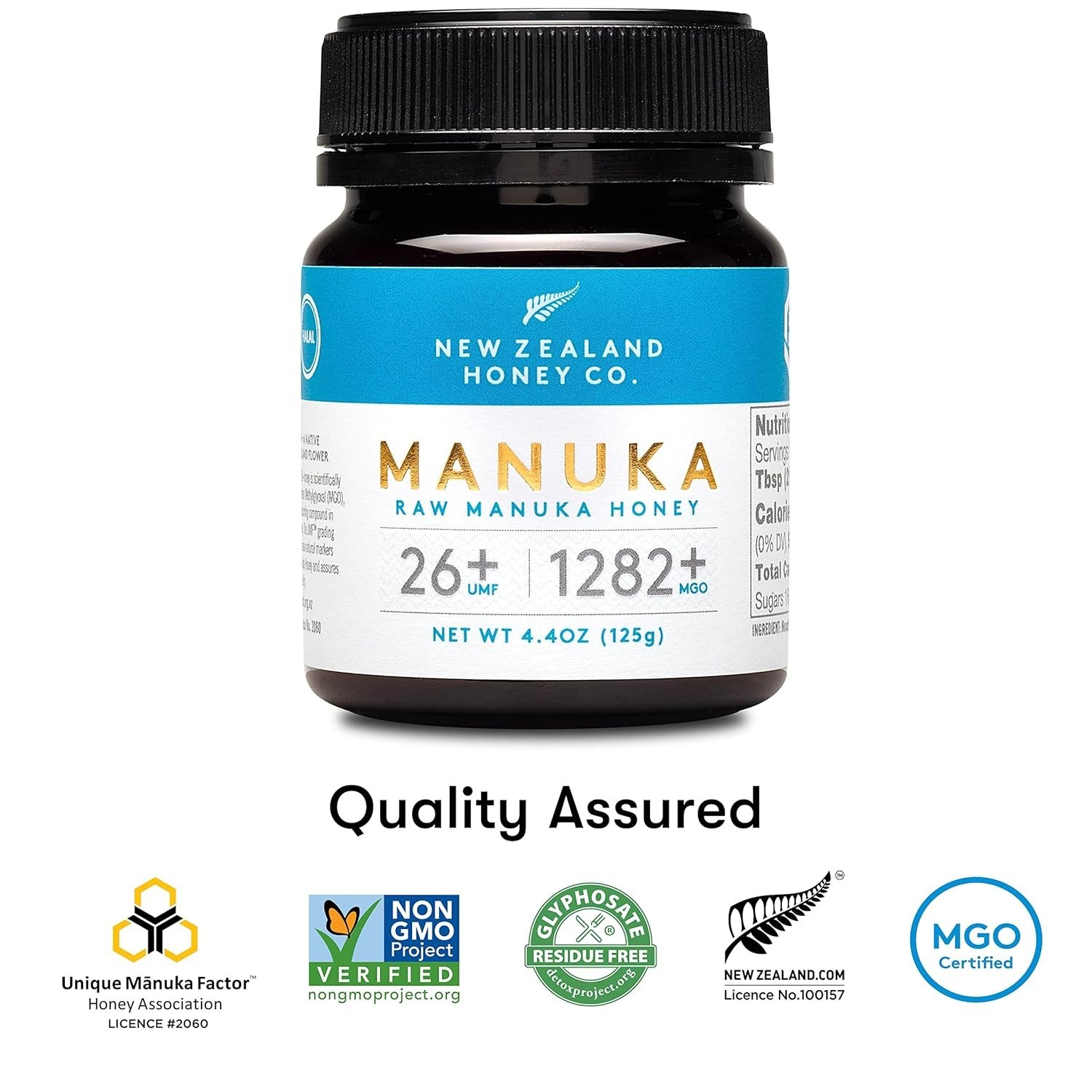 New Zealand Honey Co. Raw Manuka Honey UMF 26+ | MGO 1282+, UMF Certified /4.4oz