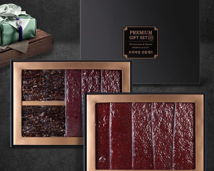 Nonghyup premium beef jerky gift set 14.1 oz, mixed type 8.5oz & 10.6oz
