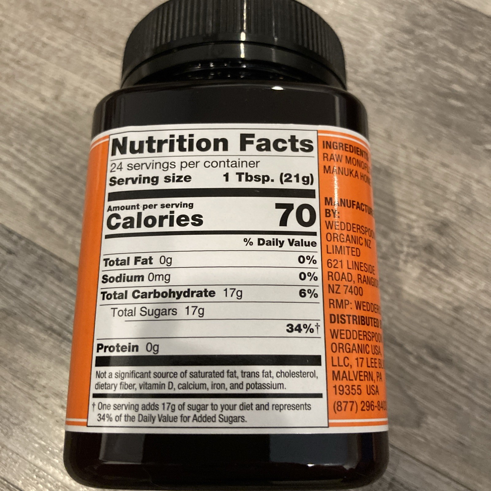 MANUKA HONEY WEDDERSPOON NEW ZEALAND RAW KFACTOR 16 + 1.1lb 500g