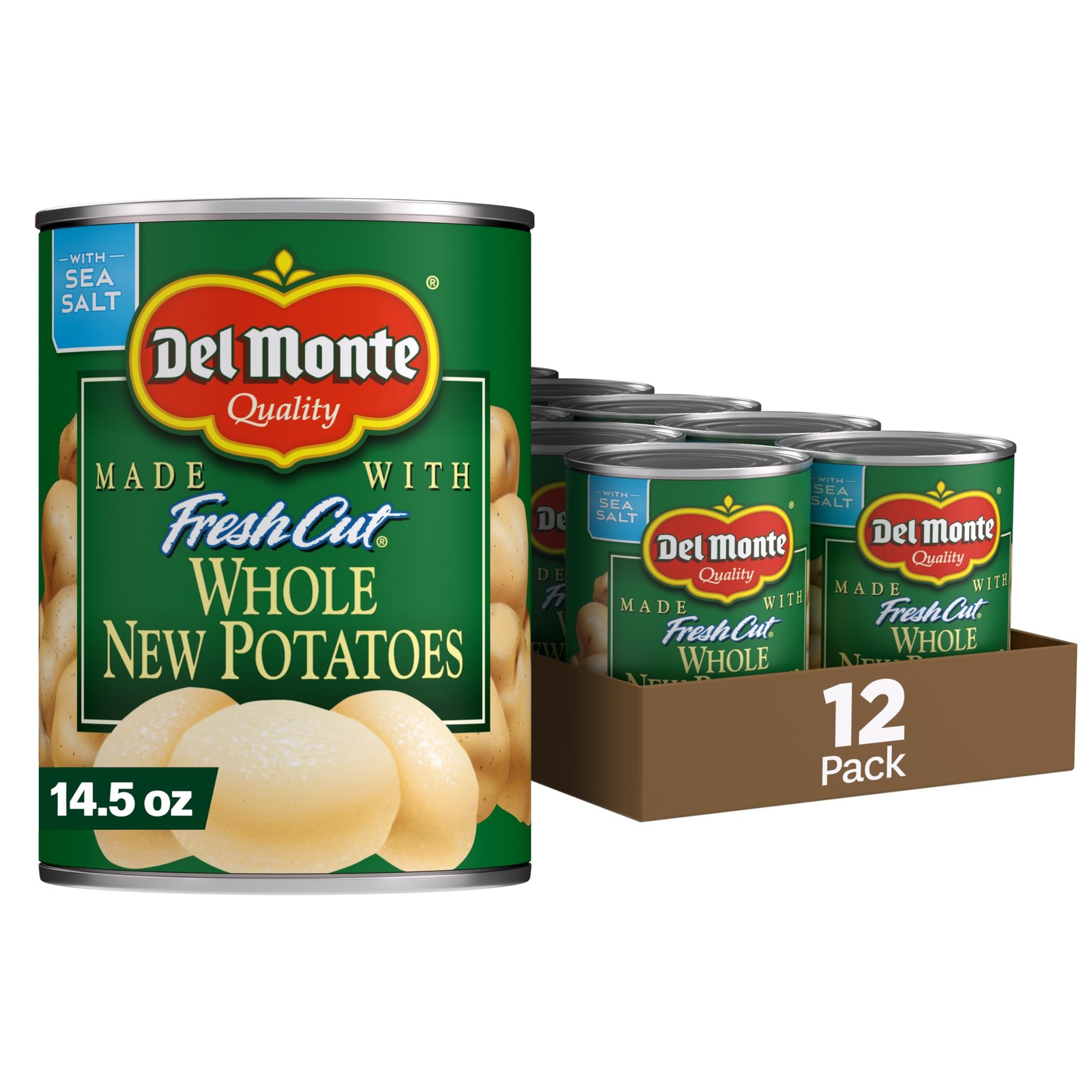 DEL MONTE FRESH CUT Whole New Canned Potatoes, 14.5 Ounce (Pack of 12),